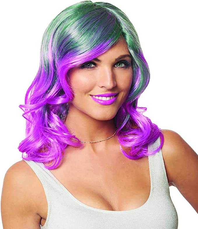 Wig Colorburst Teal/Lavender