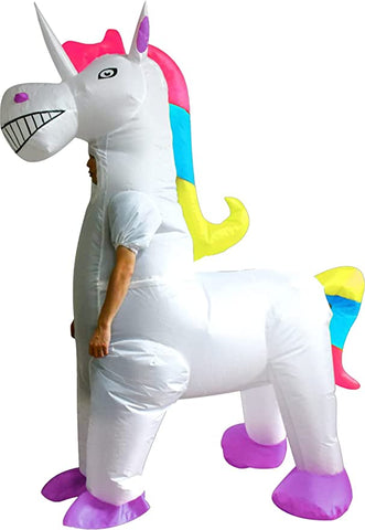 Inflatable White Unicorn 4 Legged