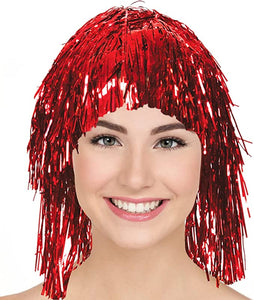 Wig Tinsel Red