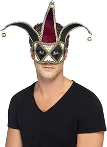 Mask Gothic Harlequin Jester Red/Black