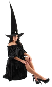Hat Witch Giant Black w/Silver Buckle