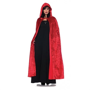 Cloak Hooded Red Velvet 55IN