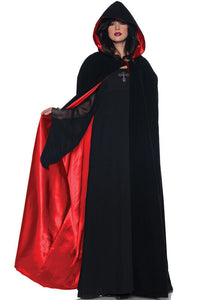 Cape Black Velvet Red Lined Deluxe 63IN