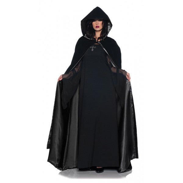 Cape Velvet BLK Lined Deluxe 63IN