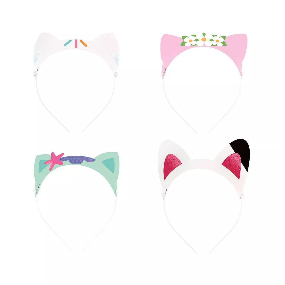 4ct Gabby's Dollhouse Paper Headbands Glitter