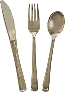Gold Solid Assorted Plastic Cutlery