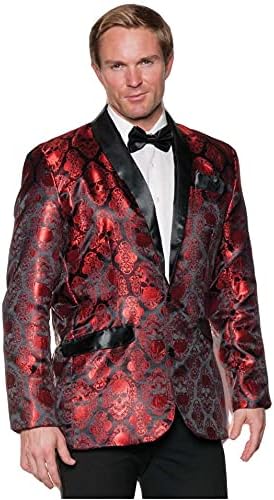 Jacket Red Jacquard w/Skulls OO