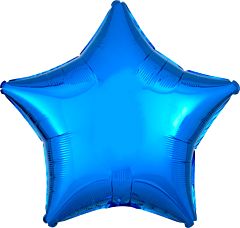 19" Metallic Blue Star Mylar Balloon