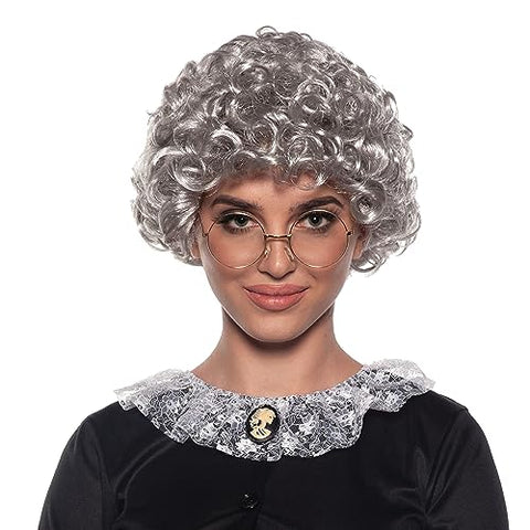 Old Lady Curls Wig-gray