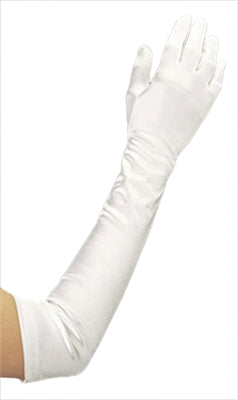 Gloves 19IN Long White Satin