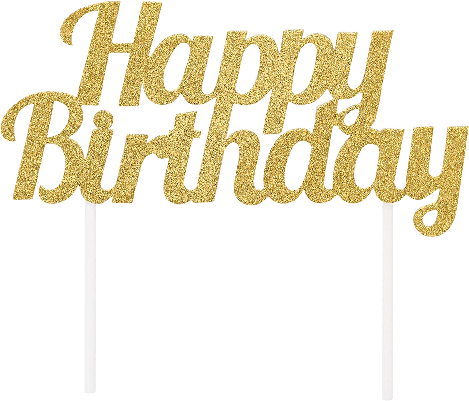 Happy Birthday Gold Glitter Cake Topper