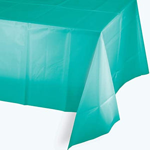 Retangle Plastic Tablecover-Teal Lagoon-54"X108"