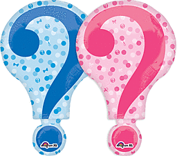 28" Gender Reveal Question Mark Mylar Balloon