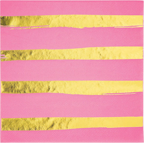 Ln Candy Pink w/Gold Striped Foil