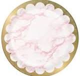 Baby Pink 9" Marble Plates 8CT