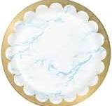 Baby Blue 9" Marble Plates 8CT