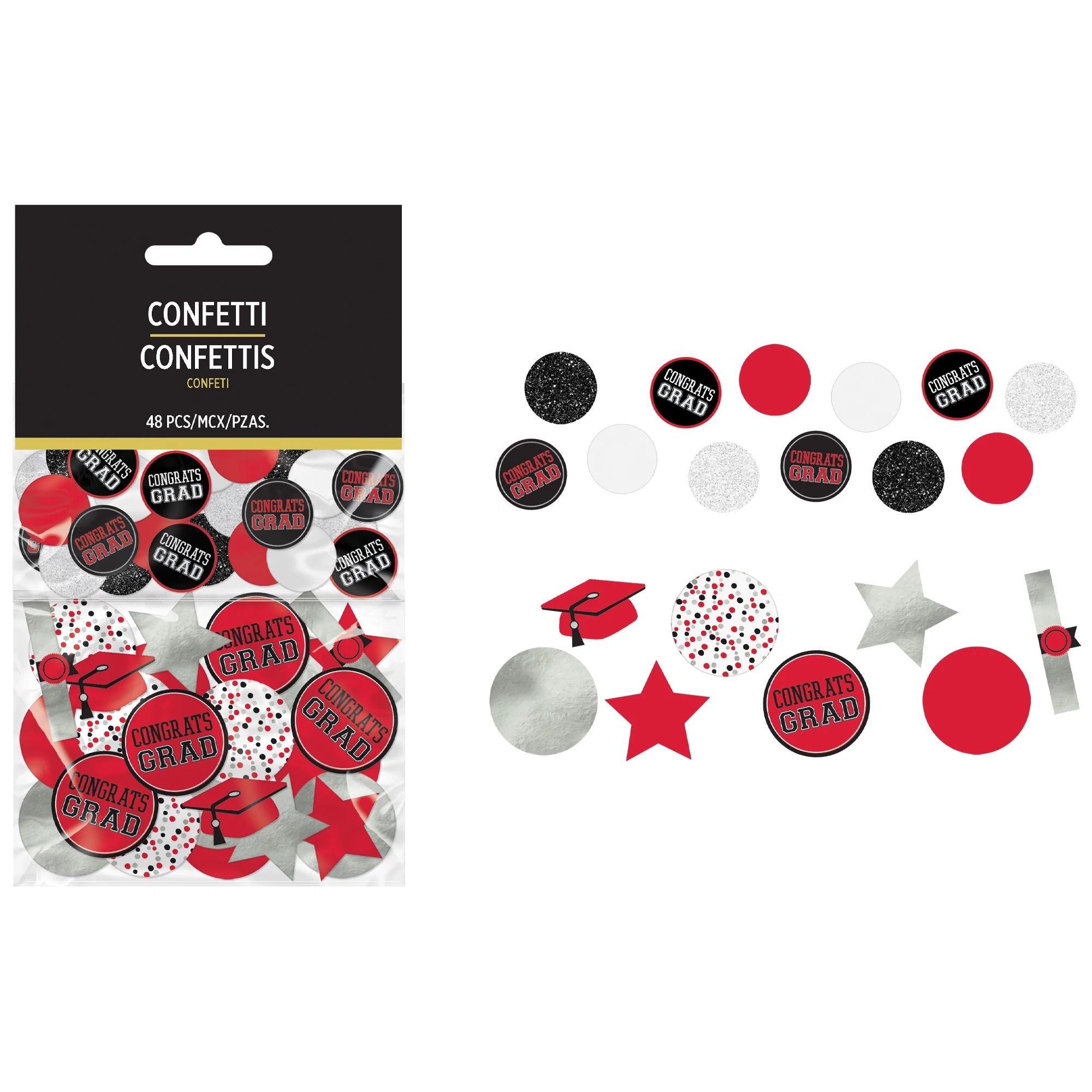 Confetti Giant Grad Red 48CT