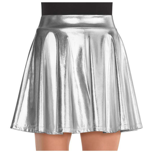 Skirt Mettallic Silver Flare