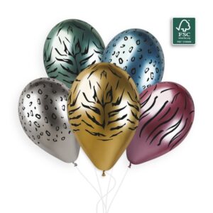 25 Count Shiny Animal Print Balloons 13"