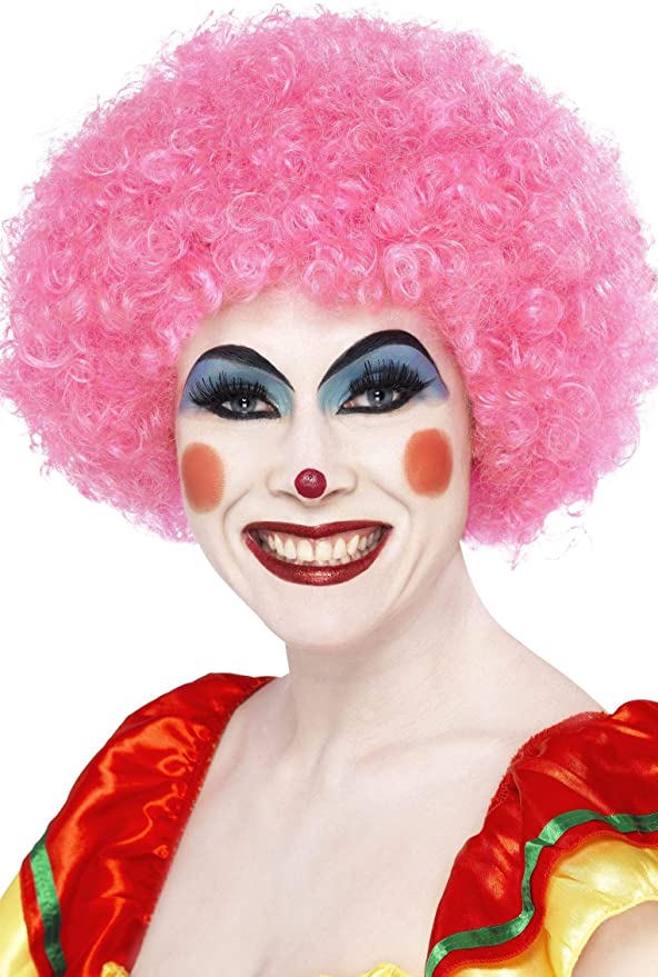 Wig Afro Crazy Clown Pink