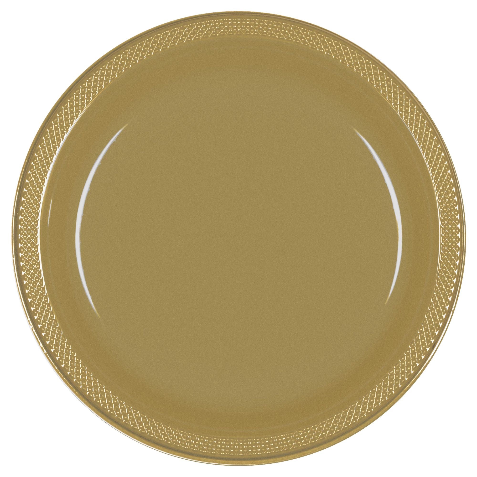 7" Round Plastic Plates 20 Ct. - Gold