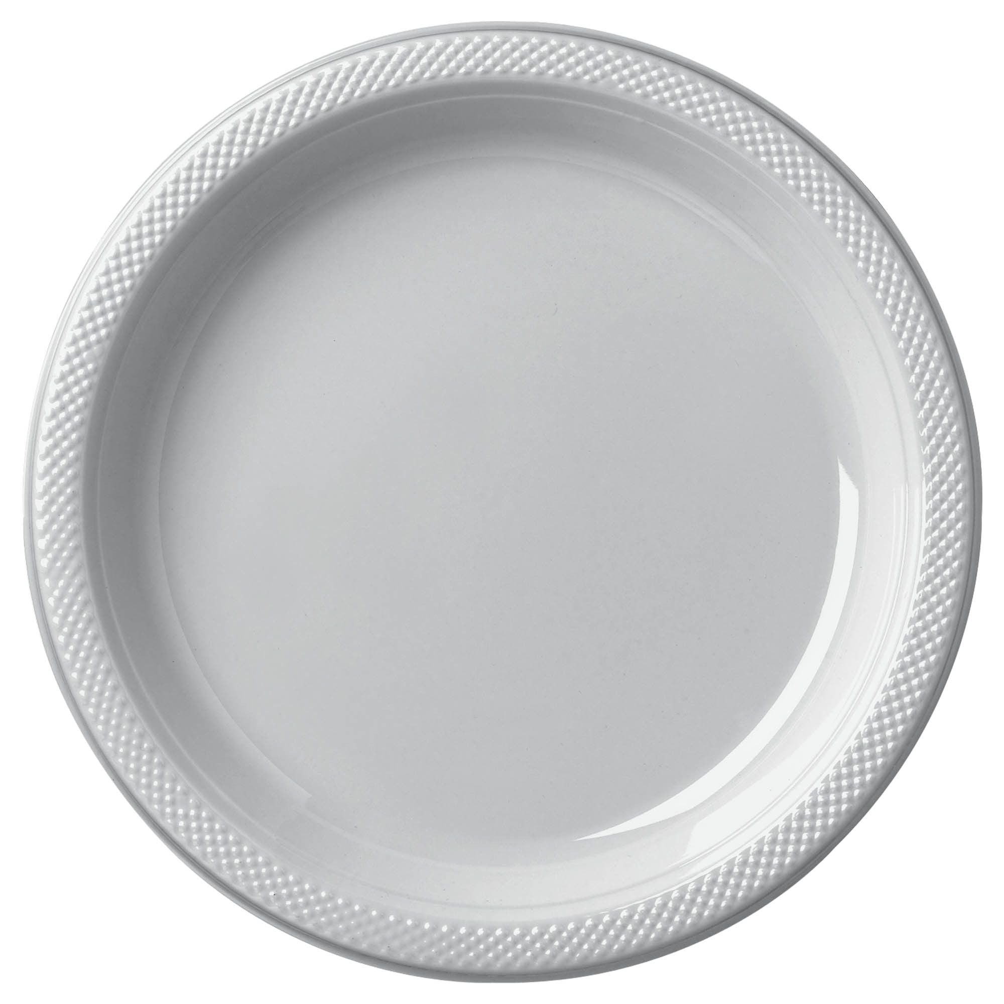 9" Round Plastic Plates - Silver 20CT