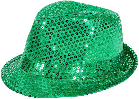 Hat Sequin Trilby Green