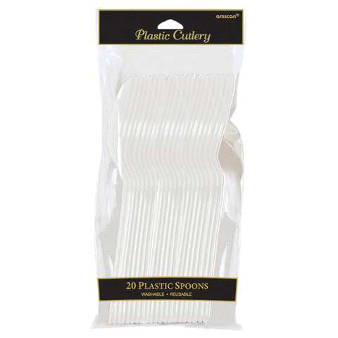 Plastic Spoons - Frosty White - 24CT