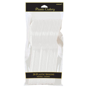 Plastic Spoons - Frosty White - 20CT