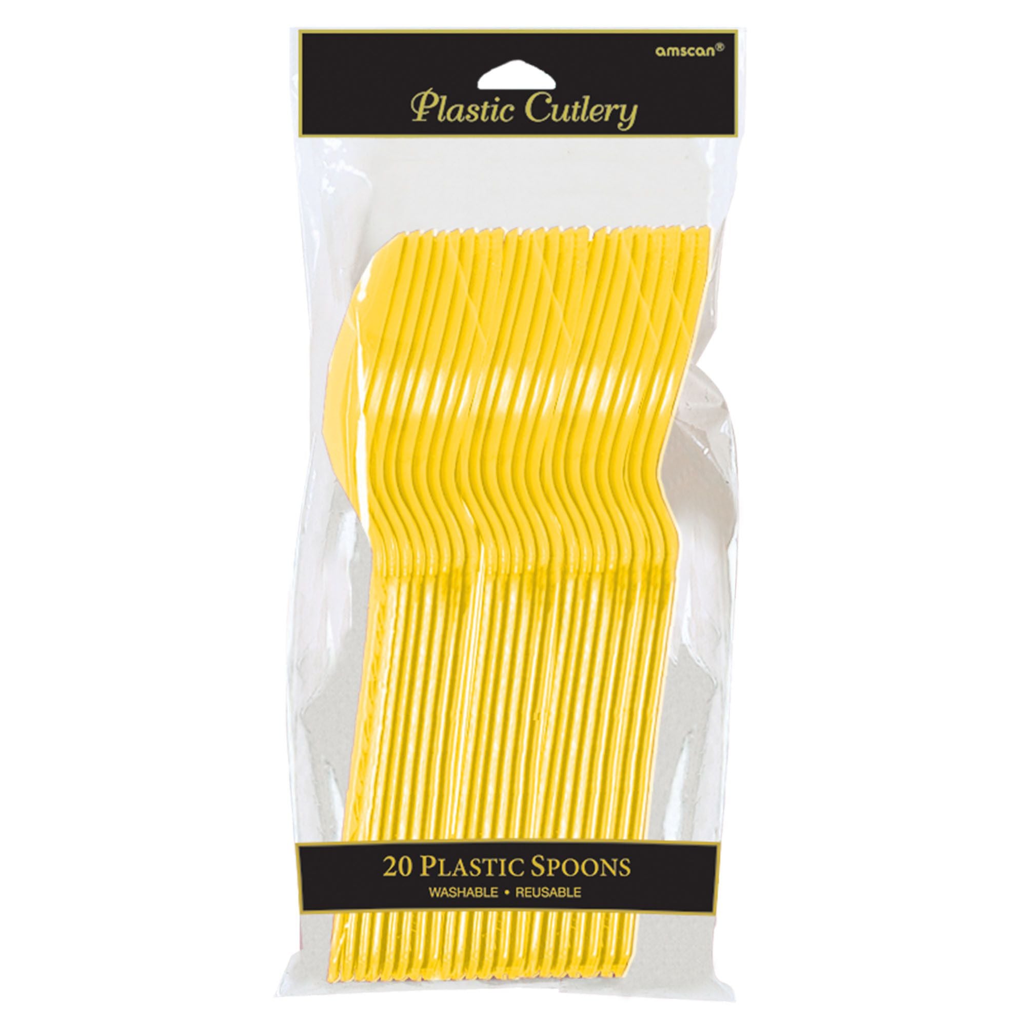 Plastic Spoons - Sunshine Yellow - 24CT
