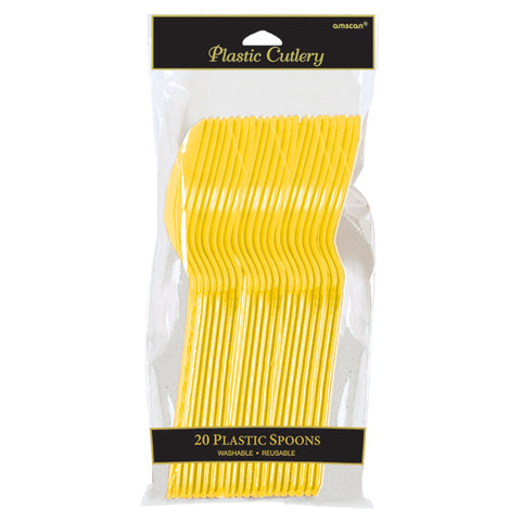Plastic Spoons - Sunshine Yellow - 24CT