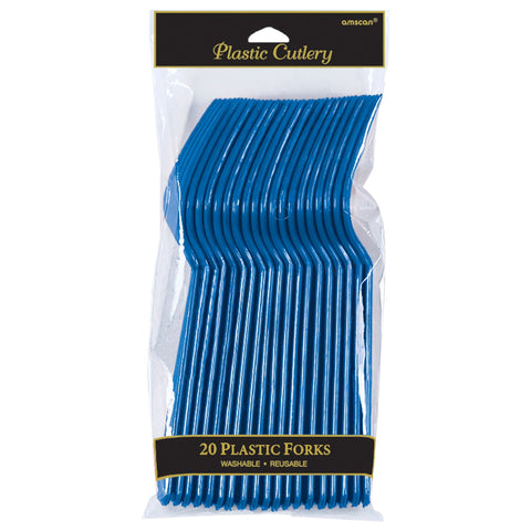 Plastic Forks - Bright Royal Blue - 20CT