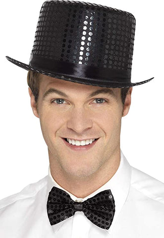 Hat Tophat Sequin Black
