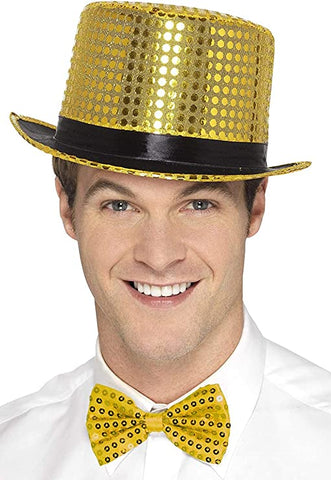 Hat Tophat Sequin Gold