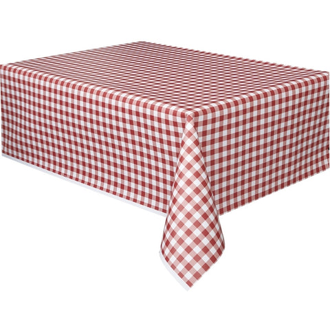 Red Gingham Red Cover 54" By 108"