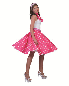 Rock N' Roll Skirt - Pink w/White Polka Dots