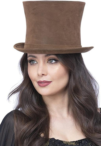 Hat Top Hat Victorian Brown Suede