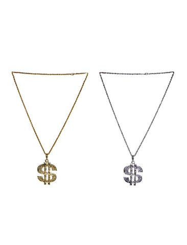 Necklace Money $ Silver Metal