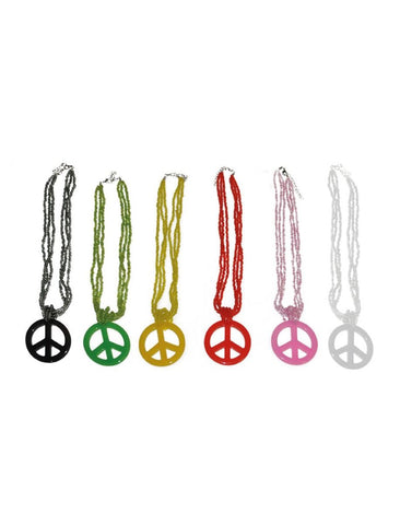 Necklace Peace Sign Beaded Assort