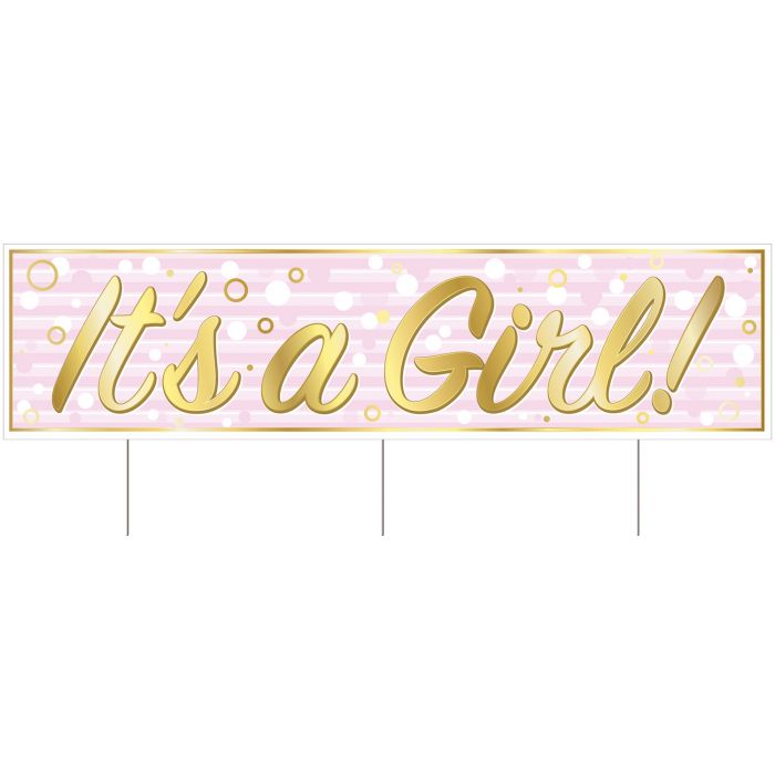 Plastic Jumbo It's A Girl! Yard Sign