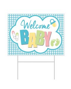 Plastic Welcome Baby Yard Sign