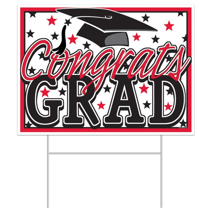 Plastic Congrats Grad Yard Sign