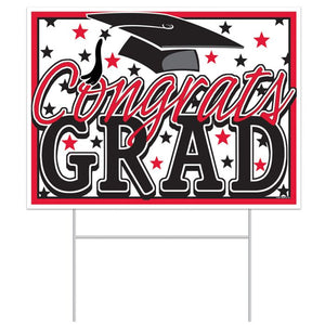 Plastic Congrats Grad Yard Sign