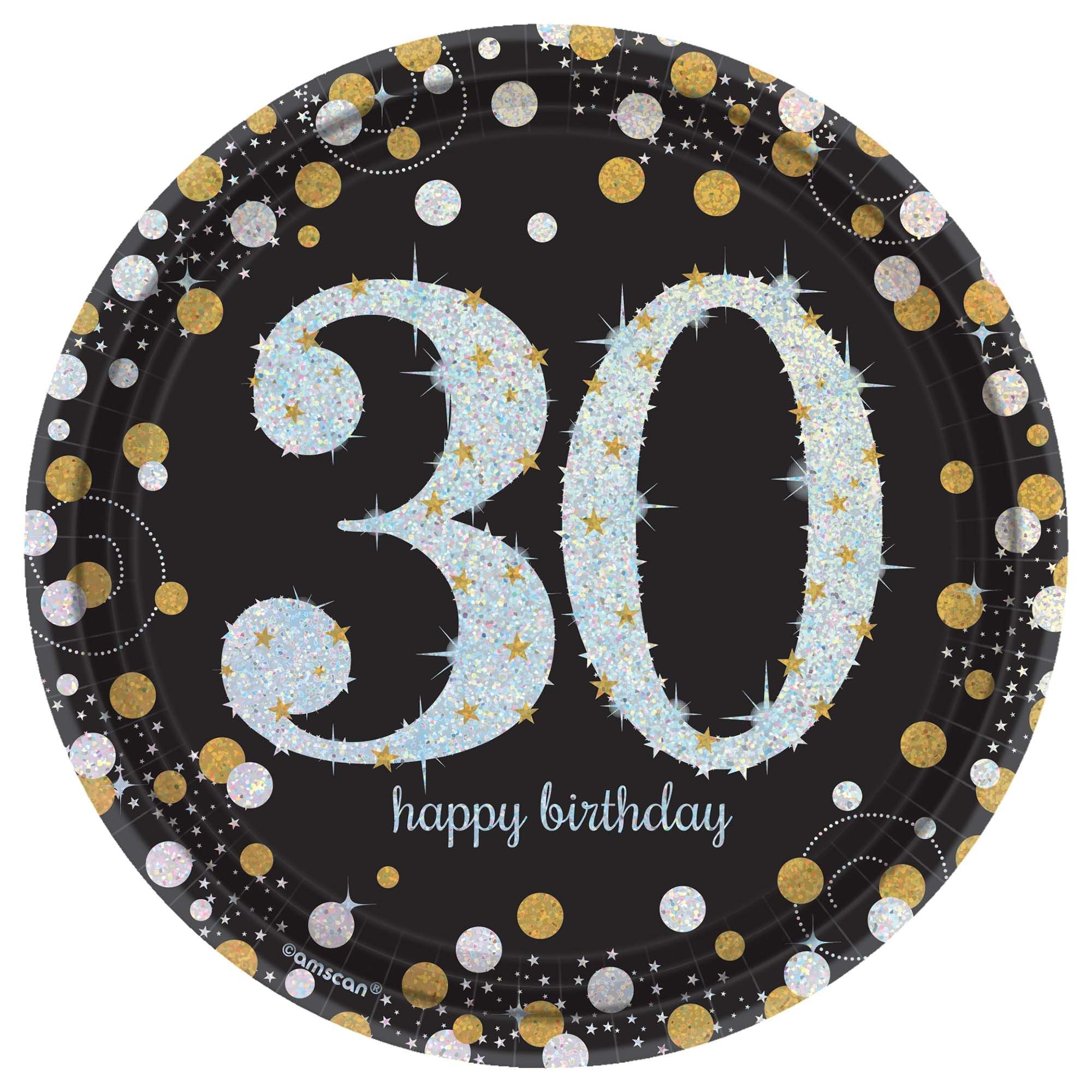 Sparkling Celebration 30 Round Prismatic Plates, 7"