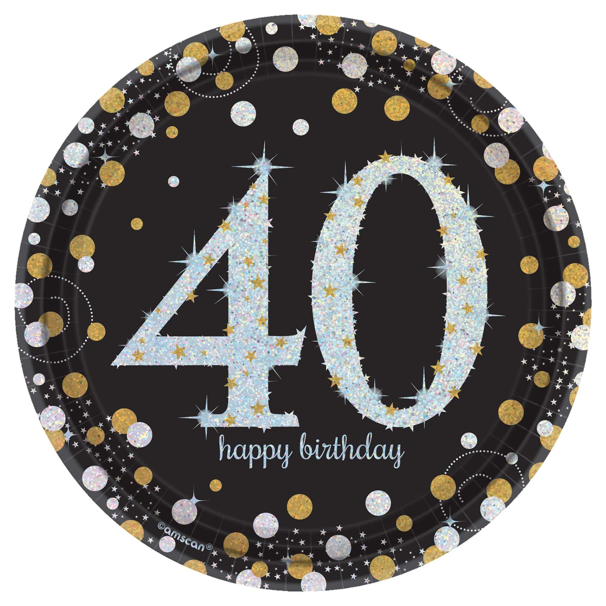 Sparkling Celebration 40 Round Prismatic Plates, 7"