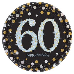 Sparkling Celebration 60 Round Prismatic Plates, 7"