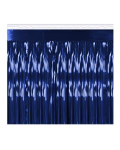 Pkgd 1-Ply Metallic Fringe Drape Blue 15" x 10'