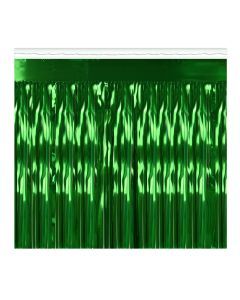 Pkgd 1-Ply Metallic Fringe Drape Green 15" x 10'