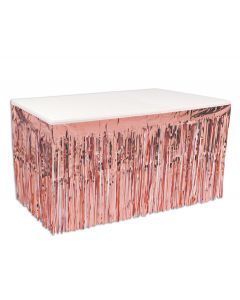 Pkgd 1-Ply Metallic Table Skirting Rose Gold 30" x14'