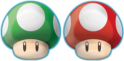 8 PC Super Mario Mushroom Plates
